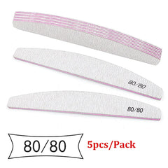 5/25Pcs/Lot Nail File Mix Color 80/100/150/180/240 Grit Professional Sandpaper Cuticle Remover Buffer Files Manicure Tool Set