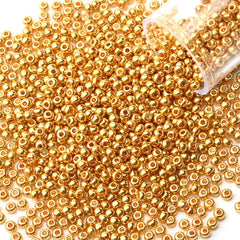12Grams/Tube 2mm Metallic Seed Beads Japanese Round Glass Seedbeads For DIY Needlework Dress Adornment Sewing 1200pcs