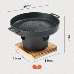 Mini BBQ Alcohol Stove Barbecue Grill Japanese One Person Cooking Oven Detachable Outdoor BBQ Plate Roasting Meat Tools