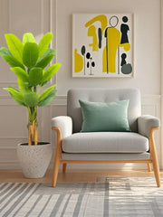 Artificial Banana Leaf Plant with Triple Stalks,Faux Banana Silk Tree,Tropical Fake Leaves Plants Indoor for Home Office