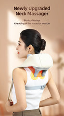 20W Beige Neck And Shoulder Massager Wireless Shoulder And Back Kneading Massage Shawl Trapezius Neck Cervical Masajeador
