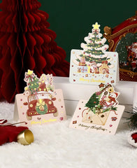 18/12/6PCS Greeting Cards With Envelope Friend Family Blessing Postcard For Birthday New Year Christmas Gifts Xmas Decoration