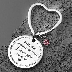 Best Nana Gift Keychain with Birthstone Charm Nana Grandma Nan Birthday Gift Gigi Jewelry Nana Keychain Mothers Day Gifts