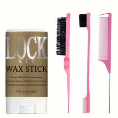 LOCKMIO Wax Stick Natural Coconut Oil Moisturizes Soften Smoothing Styling Flyaway Hair Edge Control Strong Hold Long Lasting