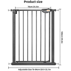 UBRAVOO Baby Gate for Doors and Stairs, Height 100 cm, Safety Pet Gate, Automatic Closure, Triple Locking