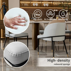 Luxurious Upholstered Dining Room Chairs Set, Microfiber Silicone Leather, 2 Colors, Kitchen Chairs
