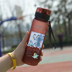 Lilo & Stitch 560ML Water Cup Children Portable Plastic Cartoon Figures Kawai Stitch Outdoor Large Capacity Sports Water Bottle