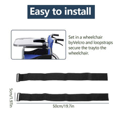 ABS Removable Wheelchair Tray Table w/2 Cup Holders Disabled Portable Lap Tray