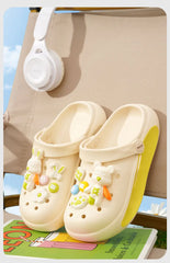 Casual Cute Non Slip Clogs For Girls, Breathable Lightweight Garden Clog Shoes For Indoor Outdoor Shower Beach Pool