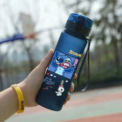 Lilo & Stitch 560ML Water Cup Children Portable Plastic Cartoon Figures Kawai Stitch Outdoor Large Capacity Sports Water Bottle