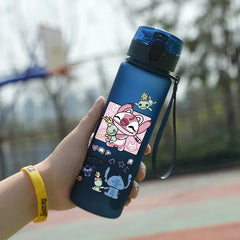 Lilo & Stitch 560ML Water Cup Children Portable Plastic Cartoon Figures Kawai Stitch Outdoor Large Capacity Sports Water Bottle