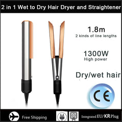 2-in-1 Hair Straightener and Dryer Combo - Negative Ion Heating Flat Iron for Quick, Long - Lasting Hair Styling at Home,salon
