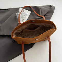 Autumn and Winter Vintage Women's Bag Suede Shoulder Bag Luxury Designer Top Handle Clutch Bag Purse for Women Retro Handbags