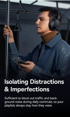 Baseus Bass 30 Max Wireless Headset Bluetooth 5.3 Over Headphones Bass-Enhancing 40mm Diaphragm Ultra Low Latency Earphones 50H