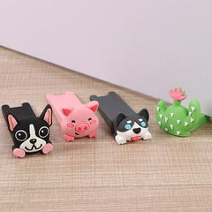 Cartoon Door Stop Silicone Reusable Shock Absorbent Block Wedge Doorstops Door Handle Stopper Home Door Anti-collision Stopper
