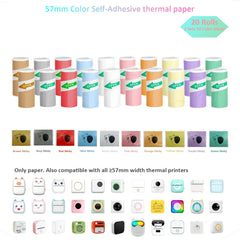 Mini Printer Color Sticker Thermal Paper Label Paper Sticker Photo Papers For PeriPage PAPERANG Poooli 57mm width Photo Printer