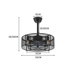KOMORE Modern Style Indoor Round Ceiling Fan with Light and Remote, 3 Colour Temperature for Office, Living Room, Bedroom
