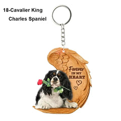 1 Piece 23 Style Dog Forever In My Heart Angel Pendant Bag Key Chains Car Keychain Keyring Pet Jewelry Gift For Women Girls
