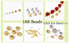 18K Gold Plated Separators For Bead,Spacers Beads For Jewelry Making,Brass Metal Round Beads,DIY Bracelets/Necklace Accessories