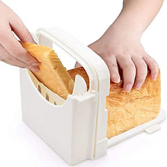 Bread Slicer Adjustable Toast Loaf Slicing Machine Foldable Plastic Bread Cutting Guide Tools For Homemade Bread Kitchen Baking