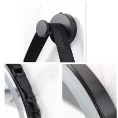 LUVODI Bathroom Light Mirror Round Black Gold Frame Bathroom Dimmable Fogless Mirror with Detachable Rope