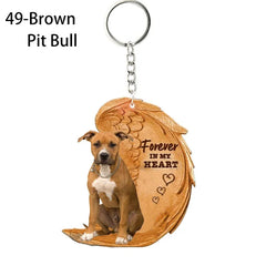 1 Piece 23 Style Dog Forever In My Heart Angel Pendant Bag Key Chains Car Keychain Keyring Pet Jewelry Gift For Women Girls