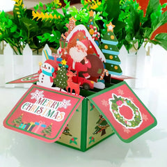 3D Pop Up Greeting Cards Merry Christmas Cards New Year Greeting Cards Blessing Postcard Swan Mermaid Thank You Cards Decor Gift