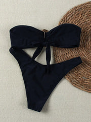 "2025 Sexy Bandeau Push-Up Bikini Set - Brazilian Thong Swimwear for Women"