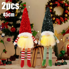 1~4pcs 2024 Christmas Doll Elf Knitted Gnome with Led Night Light Christmas Decorations for Home Xmas Navidad New Year 2025 Gift