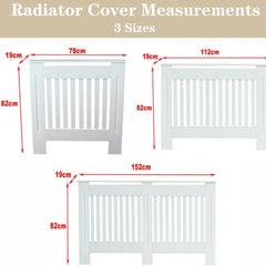 BRIEFNESS Radiator cover Wooden wall-mounted White painted MDF cupboard heater cover Modern heating cover Barbecue cabinet shelf