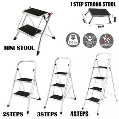 DayPlus Safety Folding Step Stool 2-4 Step Ladder Portable Foldable Stepladder Anti Slip Feet for Indoor Outdoor Home Office