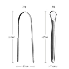 2Pcs Tongue Scraper Stainless Steel Tongue Cleaner Oral Care Hygiene Scraper Dental Oral Care Hygiene Health Care Tool