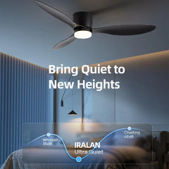 IRALAN Modern Led Ceiling Fan Without Light DC Motor 6 Speeds Fans Low Floor Loft Remote Control Lux&vitae Fan With Lights