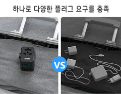 LENCENT Universal Travel Adapter with 3 USB Ports 1Type-C PD Charging All-in-one Travel Adapter EU/UK/USA/AUS Plug for Travel