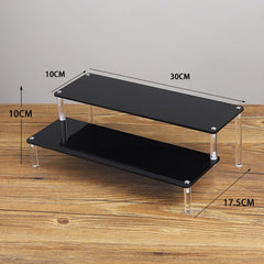 Acrylic Riser Display Stand Perfume Organizer Shelves for Amiibo Funko Figures Toys Cupcake Desserts Collection Cosmetic Jewelry