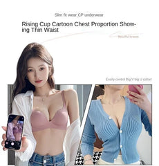 2024 New Push Up Bra for Small Chest Ultra Thick 6CM Padded No Steel Ring Comfortable & Sexy Lift Lingerie for Flat Chest Women