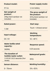 360ML USB Liquid Soap Automatic Dispenser Touchless Infrared Sensor Washing Hand Free Hand Smart Liquid/Foam Machine