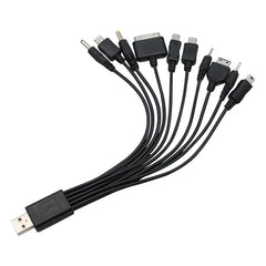 10In1 USB to Multi-ports USB Cable Universal Phone Charging Cable Multi-head Charging Cable Cord For Samsung Nokia Phone Charger
