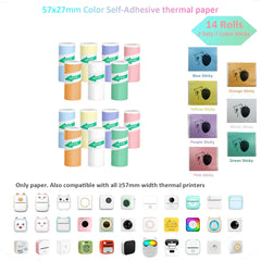 Mini Printer Color Sticker Thermal Paper Label Paper Sticker Photo Papers For PeriPage PAPERANG Poooli 57mm width Photo Printer