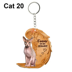 1 Piece 23 Style Dog Forever In My Heart Angel Pendant Bag Key Chains Car Keychain Keyring Pet Jewelry Gift For Women Girls