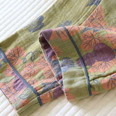 2024 Japanese Spring and Autumn New Women's Pajama Set 100% Cotton Vintage Long sleeved Pants Two Piece Set for Home Furnishings