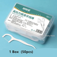 1/2/5/10 Box Portable Disposable Dental Floss Plastic Toothpick High-tension Dental Floss Stick Dental Floss Box Oral Care