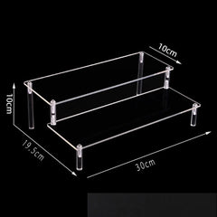 Acrylic Riser Display Stand Perfume Organizer Shelves for Amiibo Funko Figures Toys Cupcake Desserts Collection Cosmetic Jewelry