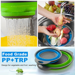 Silicone vegetable and fruit cleaning and drainage basket cleaning basket Folding water filter net Kitchen Gadgets