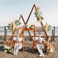 2 Pack Triangle Wooden Wedding Arch Oversized Ceremony Archway Backdrop Frame Background Flower Balloon Banquet Archway