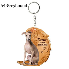 1 Piece 23 Style Dog Forever In My Heart Angel Pendant Bag Key Chains Car Keychain Keyring Pet Jewelry Gift For Women Girls