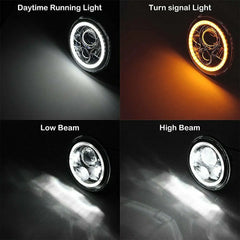 7 inch Moto LED Headlight For Harley Bike With 4-1/2"4.5" LED Passing Lamps Fog Lights 7"Bracket Mounting Ring Motorcycle