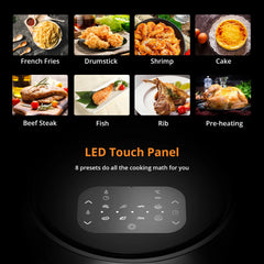 Air Fryer Oven Digital Large 7.7L Rapid Air Circulation,Air Fryers With Touch Screen Viewable Window Dishwasher Safe Accessories