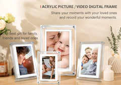 Acrylic Digital Photo Frame 5/7 Inch 1000mAh Vertical Display IPS Screen 2G Memory Battery Porta Retrato Digital