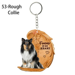 1 Piece 23 Style Dog Forever In My Heart Angel Pendant Bag Key Chains Car Keychain Keyring Pet Jewelry Gift For Women Girls